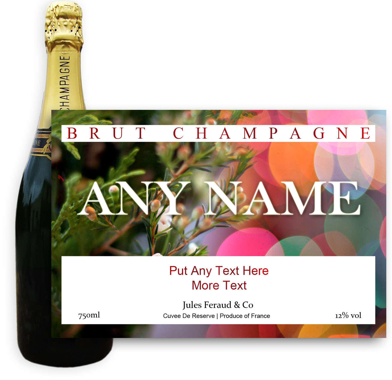 Buy & Send Personalised Champagne - Xmas 1 Label